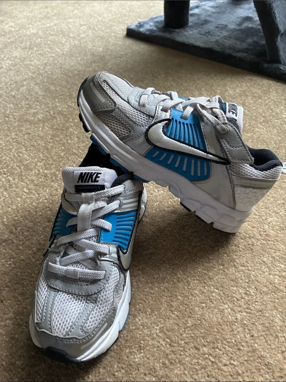 Nike Kids White, Blue & Black Athletic Sneakers